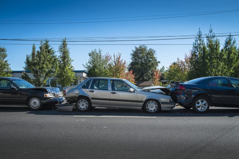 three cars in chain-reaction car accident
