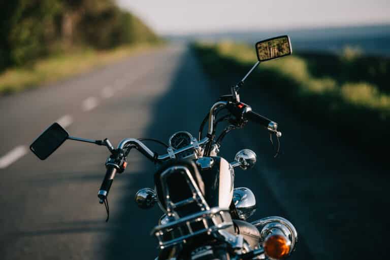 Motorbike on an empty road